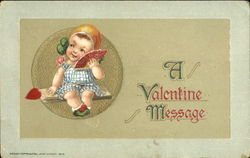 A Valentine Message Children Postcard Postcard