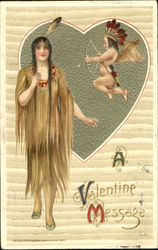 A Valentine Message Women Postcard Postcard