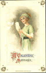 A Valentine Message Women Postcard Postcard