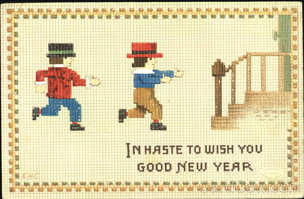 In Haste To Wish You Good New Year Ellen Clapsaddle