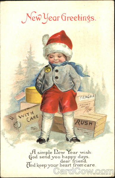 New Year Greetings Ellen Clapsaddle New Year's