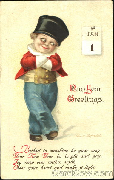 New Year Greetings Ellen Clapsaddle New Year's
