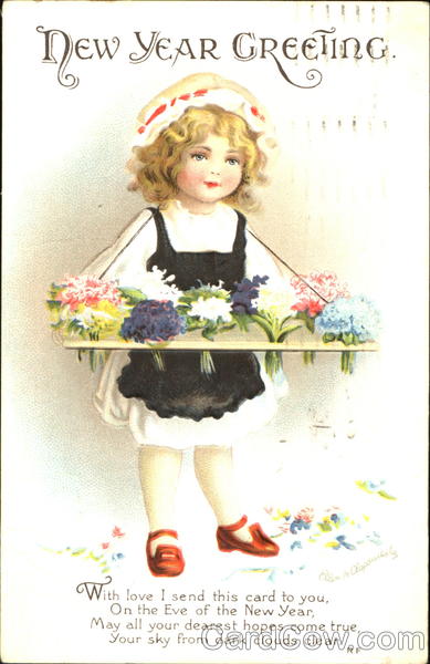 New Year Greetings Ellen Clapsaddle New Year's