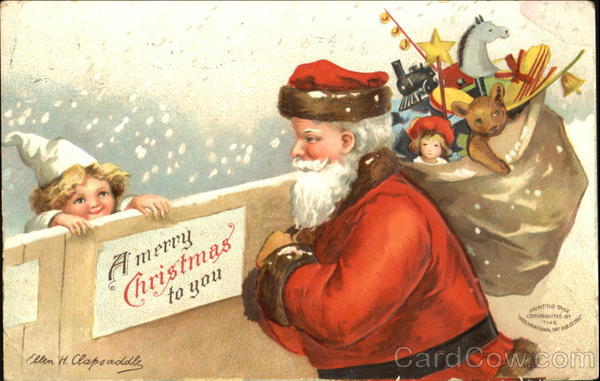 A Merry Christmas To You Ellen Clapsaddle Santa Claus