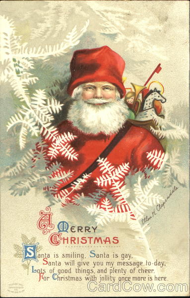 A Merry Christmas Ellen Clapsaddle Santa Claus
