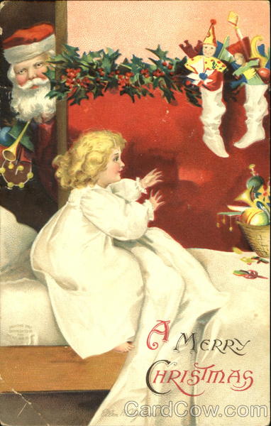 A Merry Christmas Ellen Clapsaddle Santa Claus