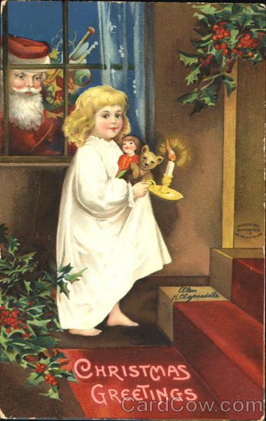 Christmas Greetings Ellen Clapsaddle Santa Claus