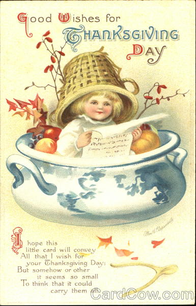 Good Wishes For Thanksgiving Day Ellen Clapsaddle Children