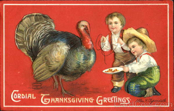 Cordial Thanksgiving Greetings Ellen Clapsaddle Turkeys