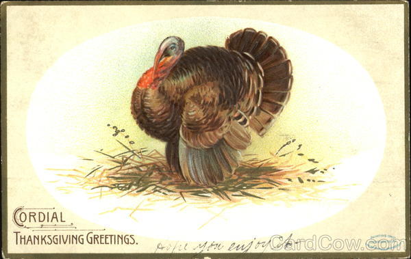 Cordial Thanksgiving Greetings Ellen Clapsaddle Turkeys