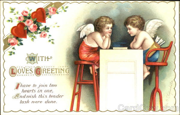 With Lovers Greeting Ellen Clapsaddle Children