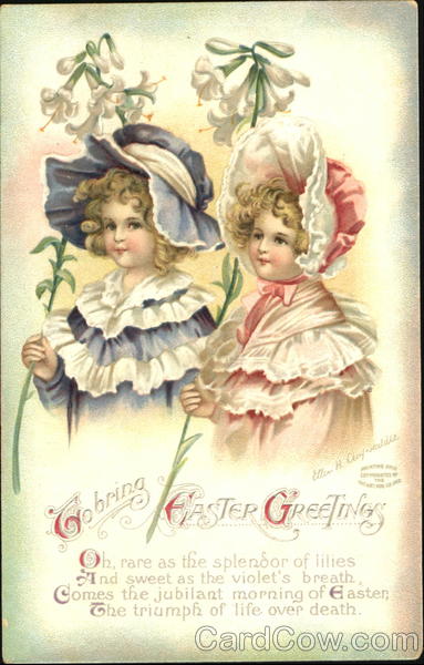 To Bring Easter Greetings Ellen Clapsaddle With Children