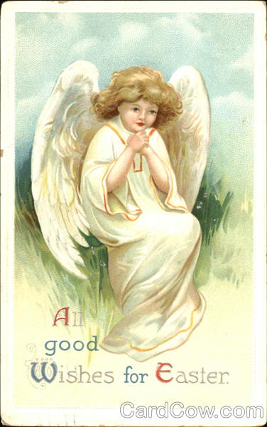 A Good Wishes For Easter Ellen Clapsaddle With Angels