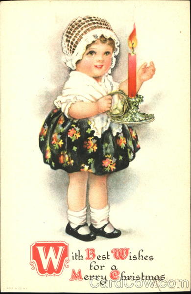 With Best Wishes For A Merry Christmas Ellen Clapsaddle