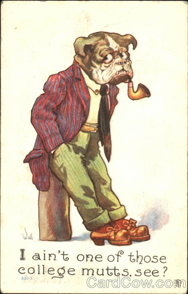 I Ain't One Of Those College Mutts, See? Bernhardt Wall