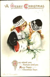 A Merry Christmas Children Postcard Postcard