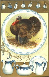 A Glad Thanksgiving Turkeys Postcard Postcard