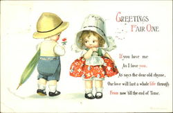 Greetings Fair One Children Postcard Postcard