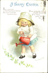 A Happy Easter With Children Postcard Postcard