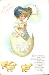 Easter Greeting With Children Postcard Postcard