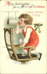 Many Kind Wishes For A Merry Christmas Children Ellen Clapsaddle Postcard Postcard