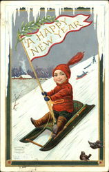 A Happy New Year Bernhardt Wall Postcard Postcard