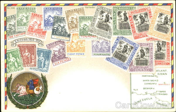 Barbados Stamp Postcards