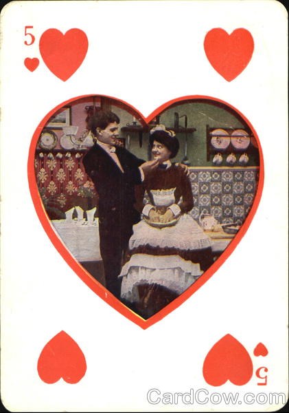 Couple in Five of Hearts Card Games