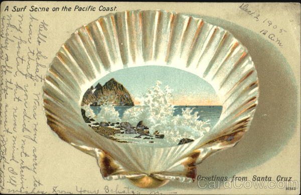 A Surf Scene On The Pacific Coast Santa Cruz California