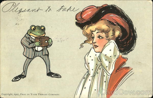 Woman and Frog w/Camera Frogs