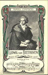 Ludwig Van Beethoven Music Postcard Postcard