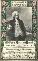 Wolfgang Amadeus Mozart Music Postcard Postcard