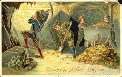 Children Mining Coins Postcard
