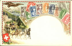 Switzeland Stamps Postcard