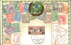 Stamps of Brazil Postcard