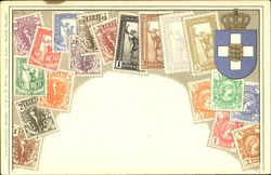 Greek Stamps Postcard