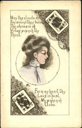 Queen of Clubs Postcard