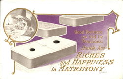 Riches And Happiness In Matrimony Card Games Postcard Postcard