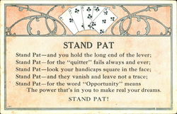 Stand Pat Card Games Postcard Postcard