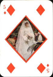 Five of Diamonds Bride Card Games Postcard Postcard