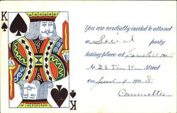 King of Spades Invitation Postcard