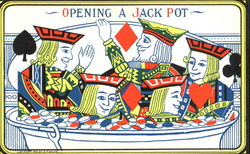 Opening A Jack Pot Card Games Postcard Postcard