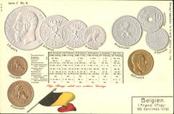 Belgien Coins Postcard