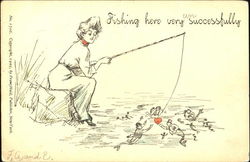 Fishing Here Un-successfully Postcard Postcard