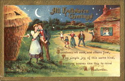 All Halloween Greetings Postcard Postcard