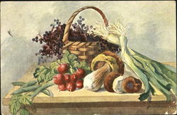 vegetables with basket Postcard