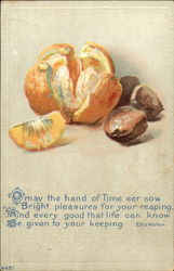 Orange Sections and Chestnuts Postcard
