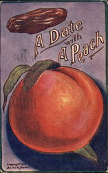 A Date With A Peach Postcard