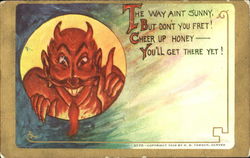 Pointing Devil Devils Postcard Postcard