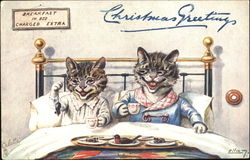 Breakfast In Bed Charged Extra - Cats Postcard